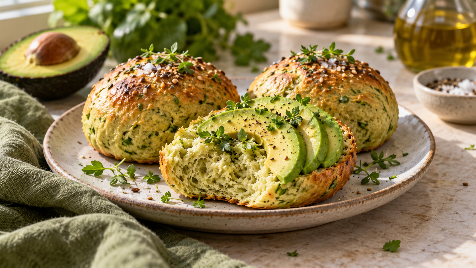 Illustrative photo of Avocado Potato Bread Rolls