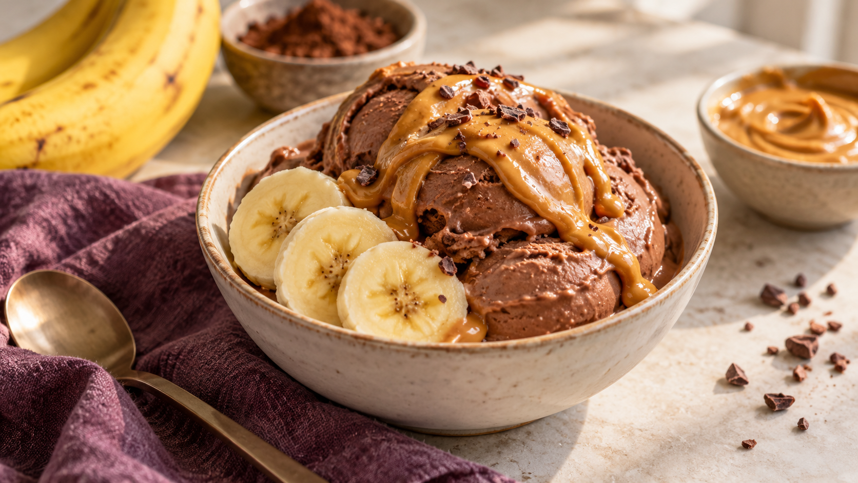 Illustrative photo of Chocolate Banana Peanut Butter Nice Cream